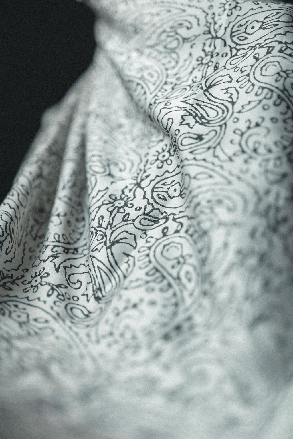 Printed Beige Silk Hijab